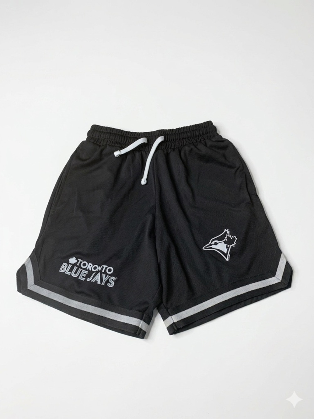 Toronto Blue Jays Youth Mesh Shorts - Black/Silver - Size L
